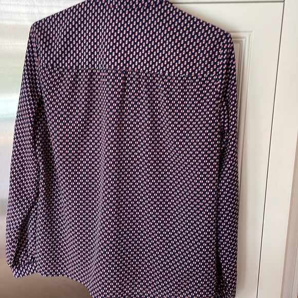 Vintage Pendleton, blouse, navy and red and white, size 12 - Picture 3 of 4